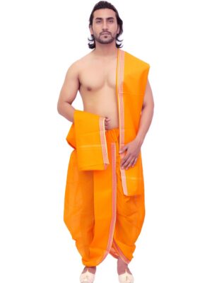 Cotton Dhoti with Dupatta for Men – Ideal for Pooja & Ritual Wear