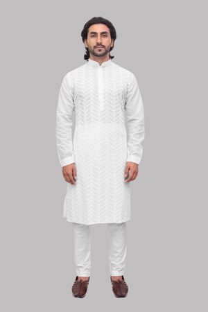 Cotton Chikankari Kurta for Men - Elegant & Comfortable Ethnic Wear