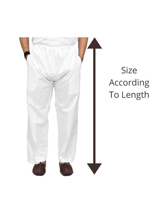 Loose Fit Cotton Pyjama for Men – White Straight Cut with Big Mori and Side Pockets