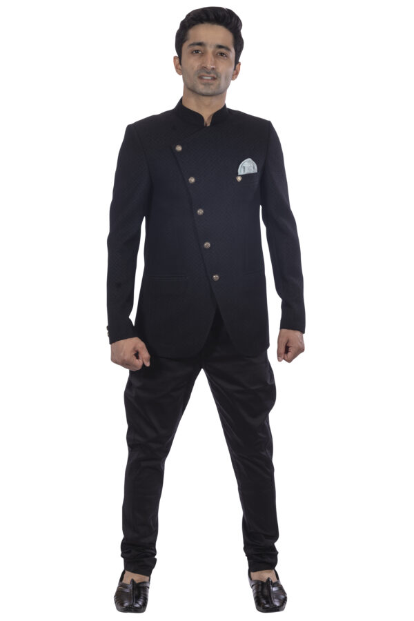 Black Indowestern on model front